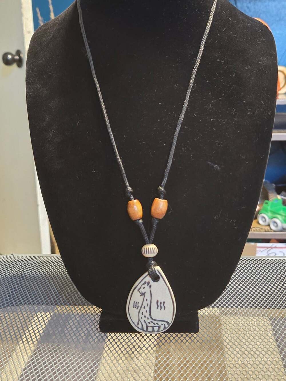 Vintage Handcrafted Giraffe Pendant Necklace Made in India